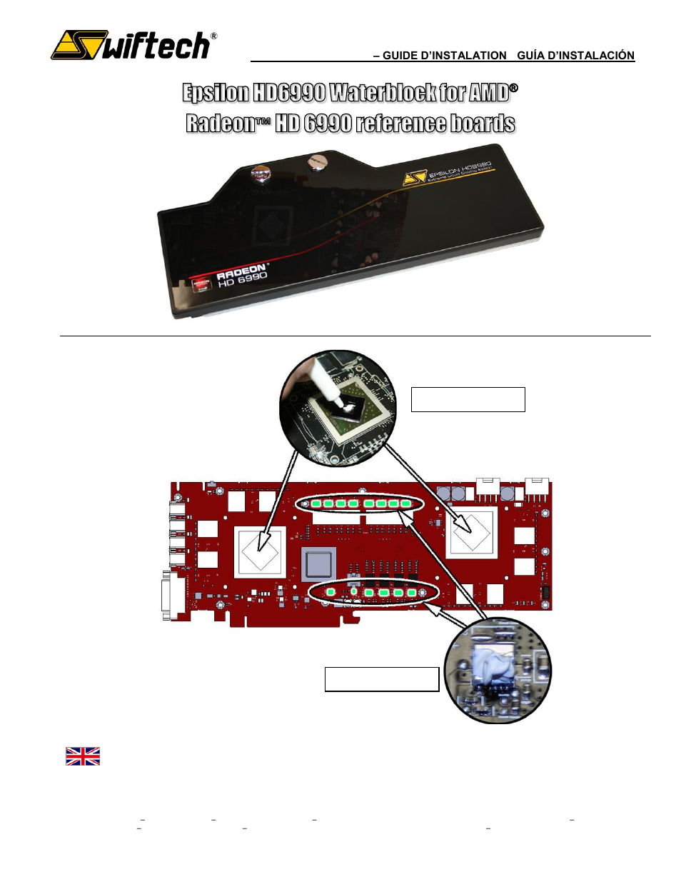 Swiftech EPSILON HD6990 WATERBLOCK User Manual | 4 pages