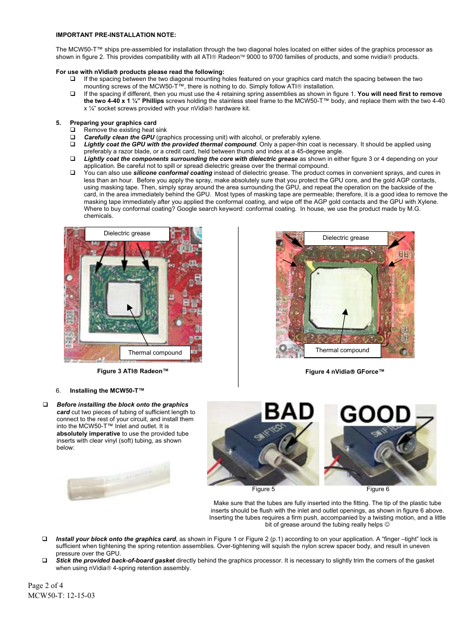 Swiftech MCW50 T User Manual | Page 2 / 4