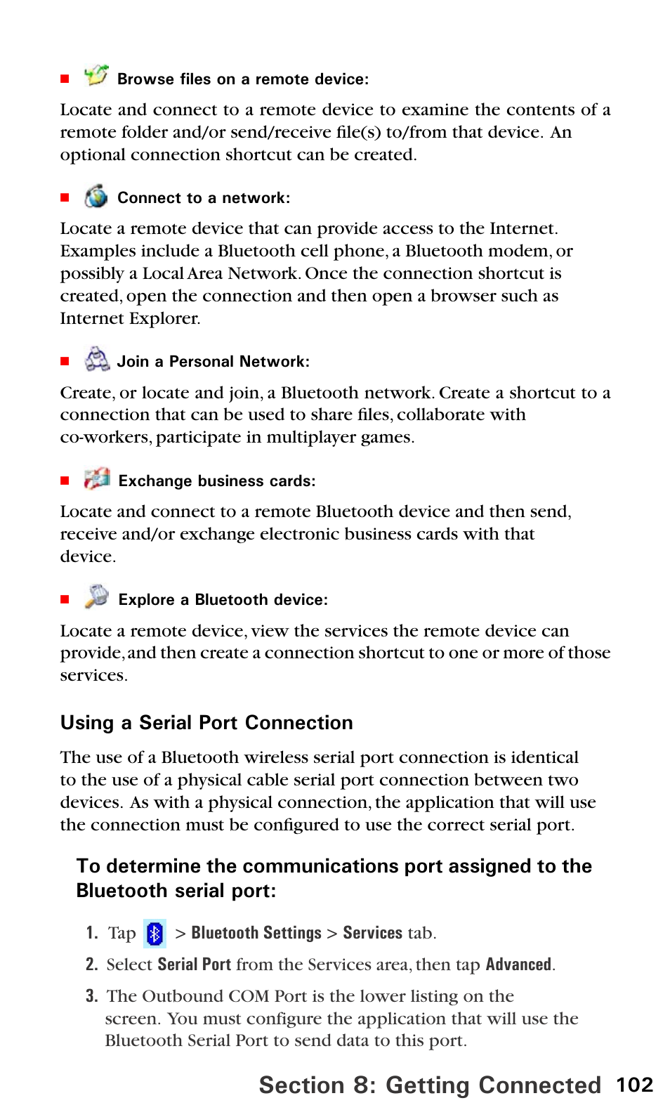 Using a serial port connection | Sprint PPC-6600 User Manual | Page 107 / 195