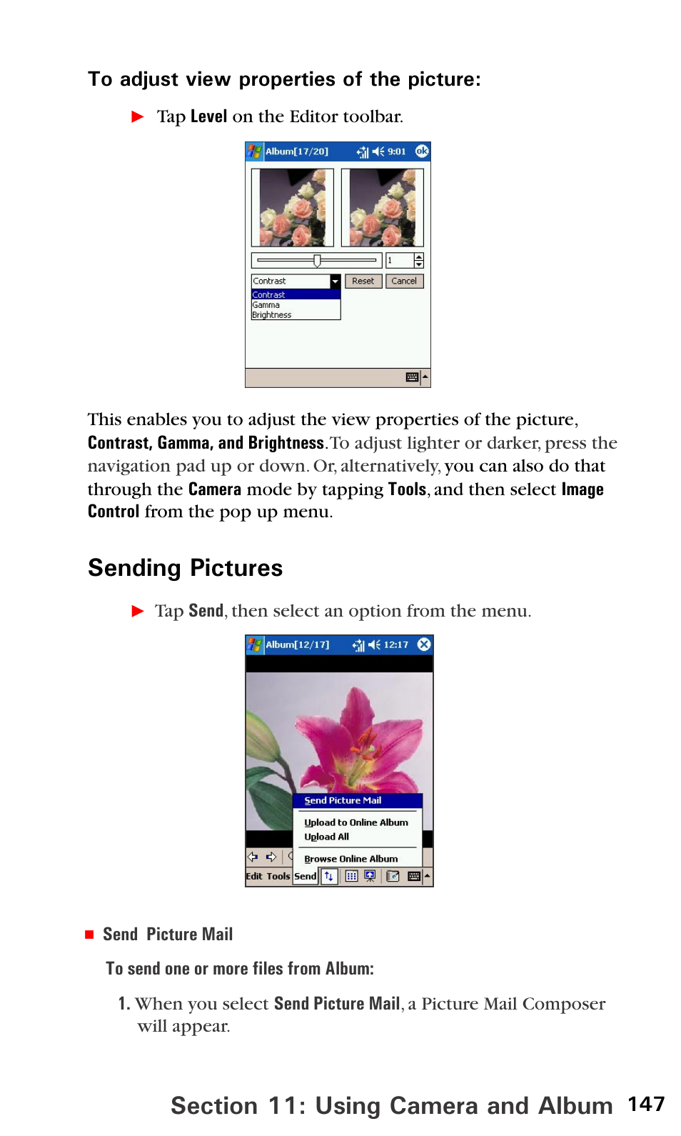 Sending pictures | Sprint PPC-6600 User Manual | Page 152 / 195