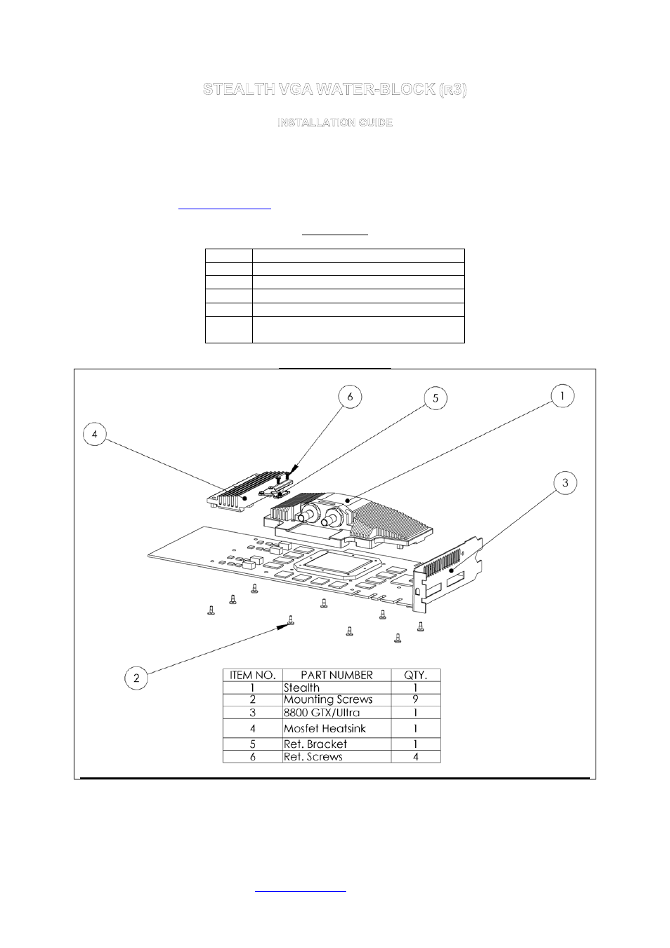 Swiftech STEALTH REV3 User Manual | 2 pages