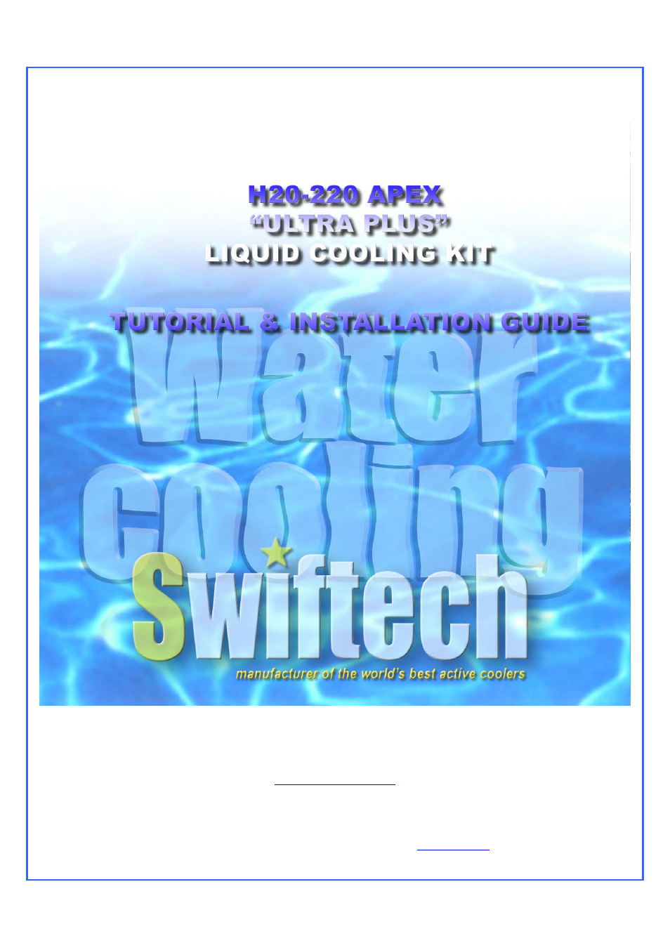 Swiftech APEX ULTRA PLUS User Manual | 36 pages