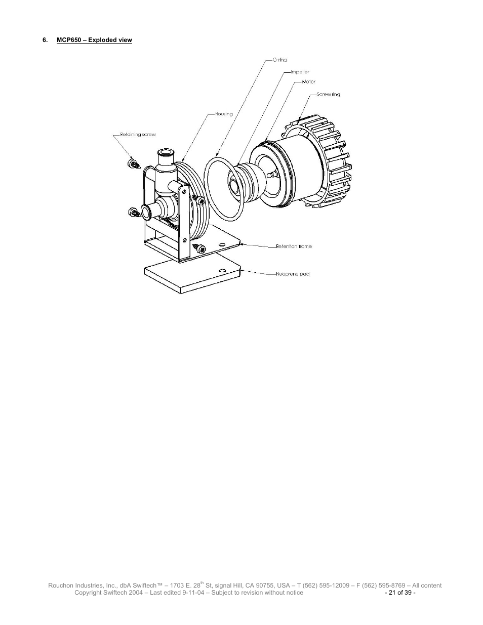 Mcp650 – e, Xploded view | Swiftech H20 120 User Manual | Page 21 / 39