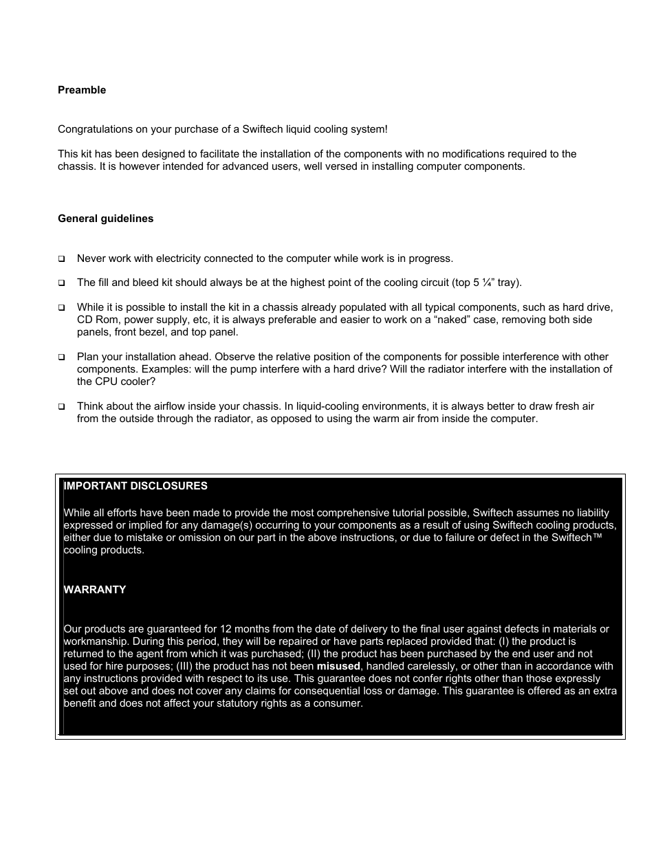 Swiftech H20 120 User Manual | Page 5 / 39