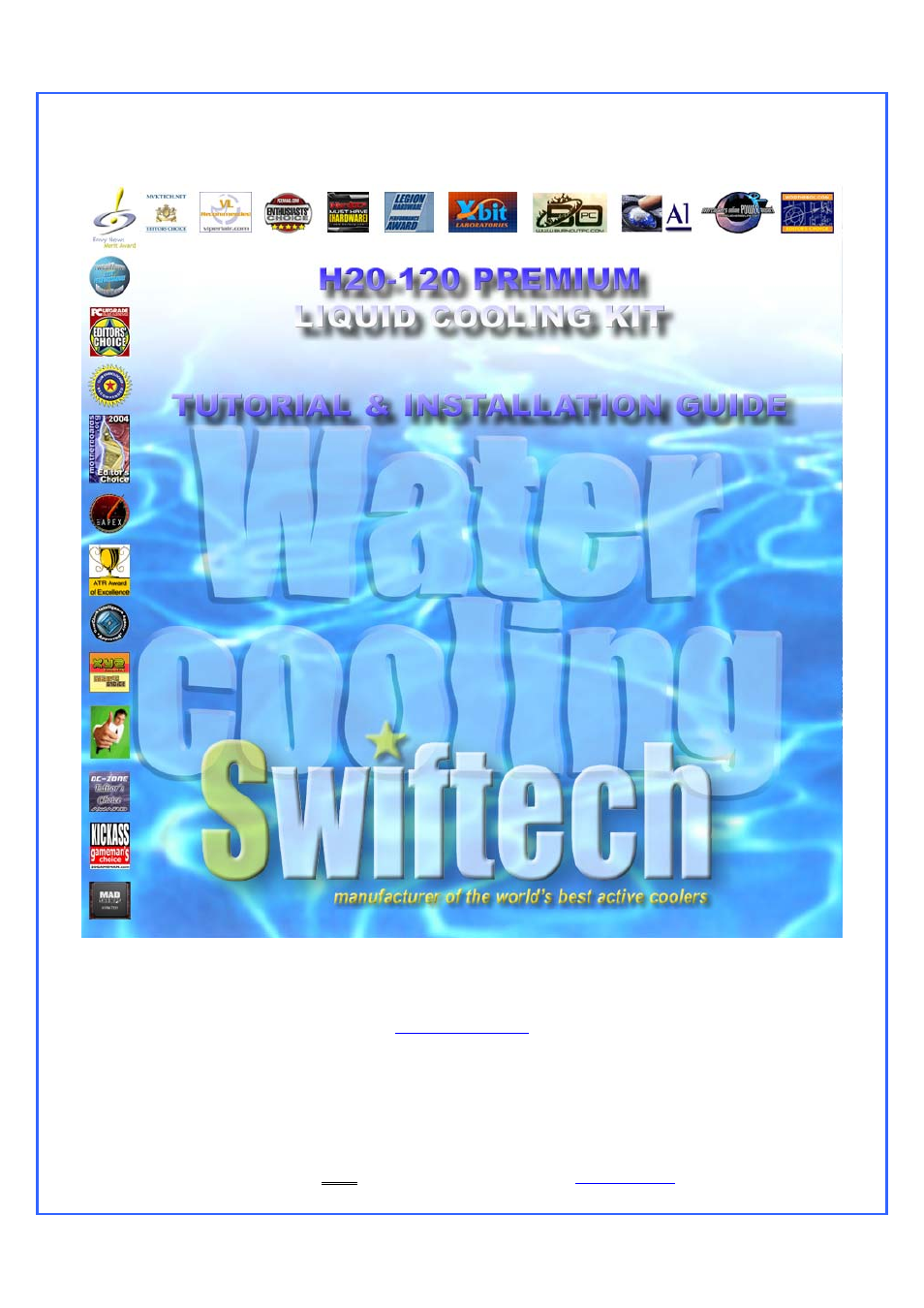 Swiftech H20 120 PREMIUM User Manual | 26 pages