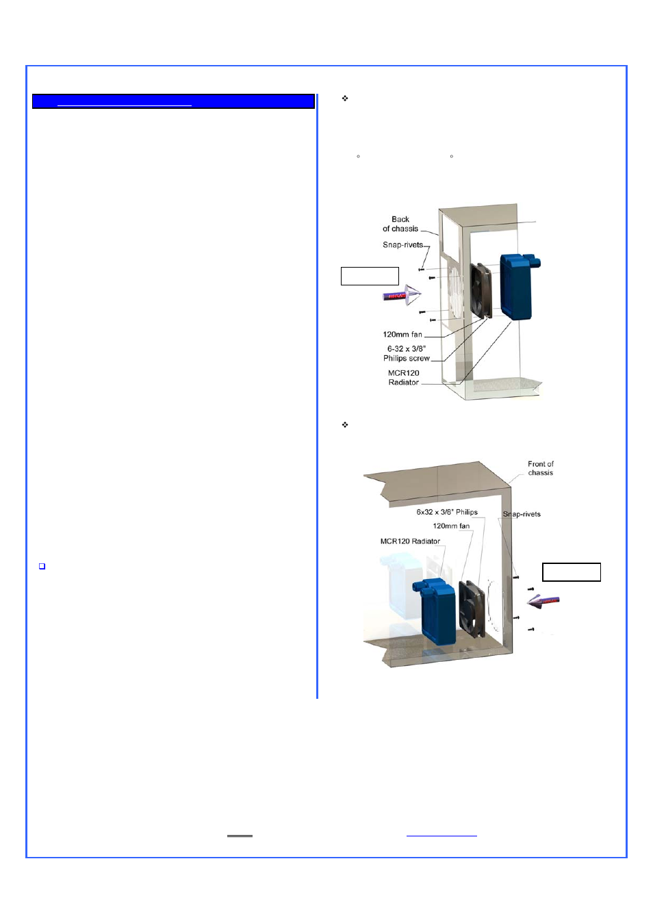 Swiftech H20 120 PREMIUM User Manual | Page 6 / 26