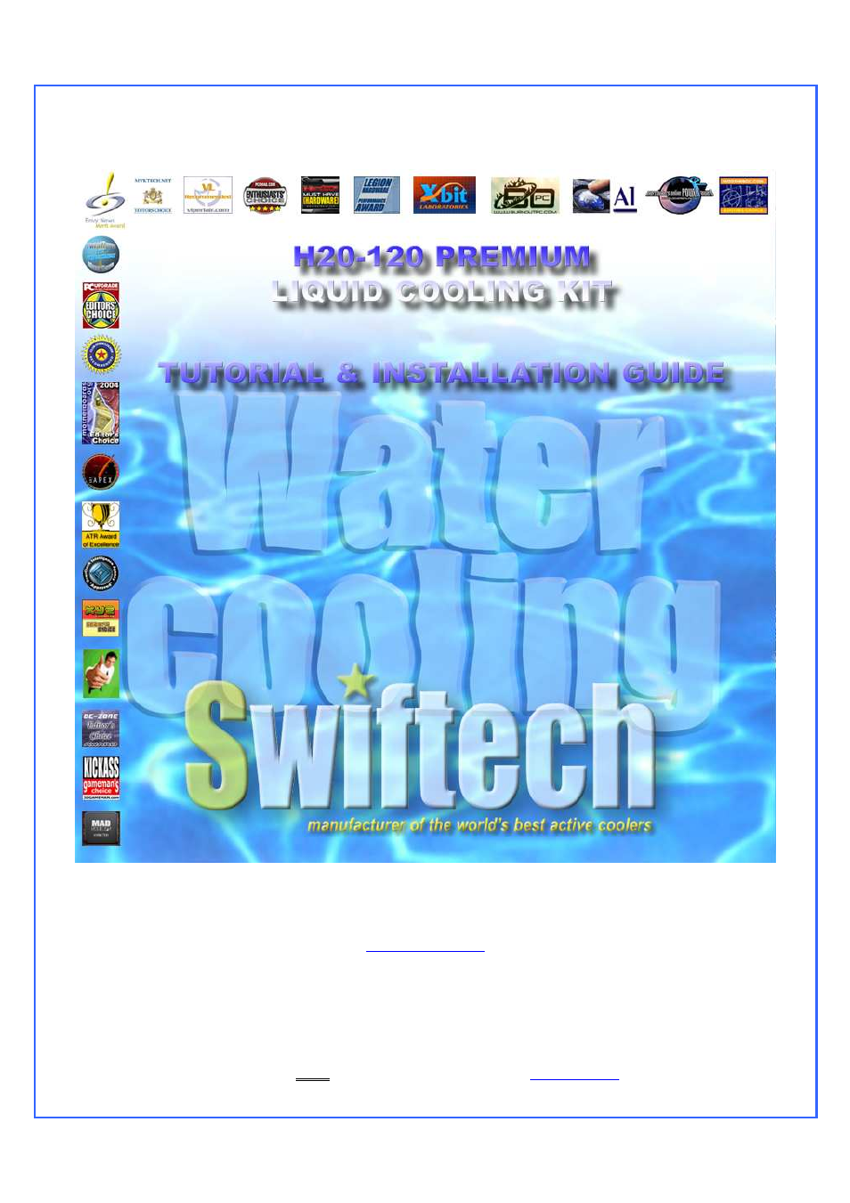 Swiftech H20 120 PREMIUM REV3 User Manual | 28 pages