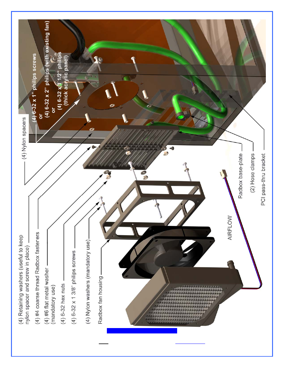 Exploded view of an installation | Swiftech H20 120 PREMIUM2 User Manual | Page 8 / 28
