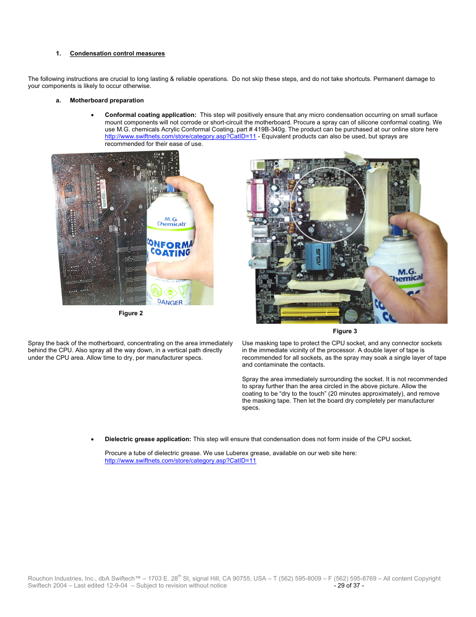 Ondensation control measures | Swiftech H20 120 T User Manual | Page 29 / 37