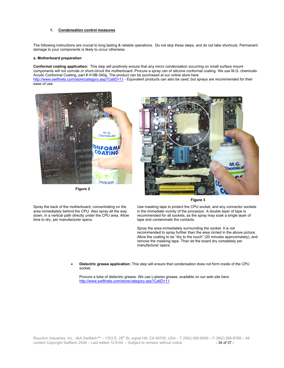 Ondensation control measures | Swiftech H20 120 T User Manual | Page 34 / 37