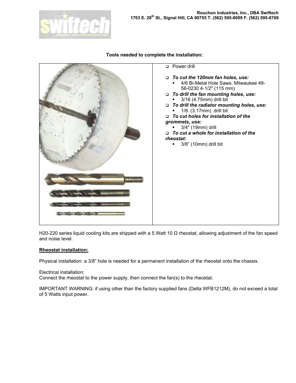 Swiftech H20 220 User Manual | Page 2 / 4