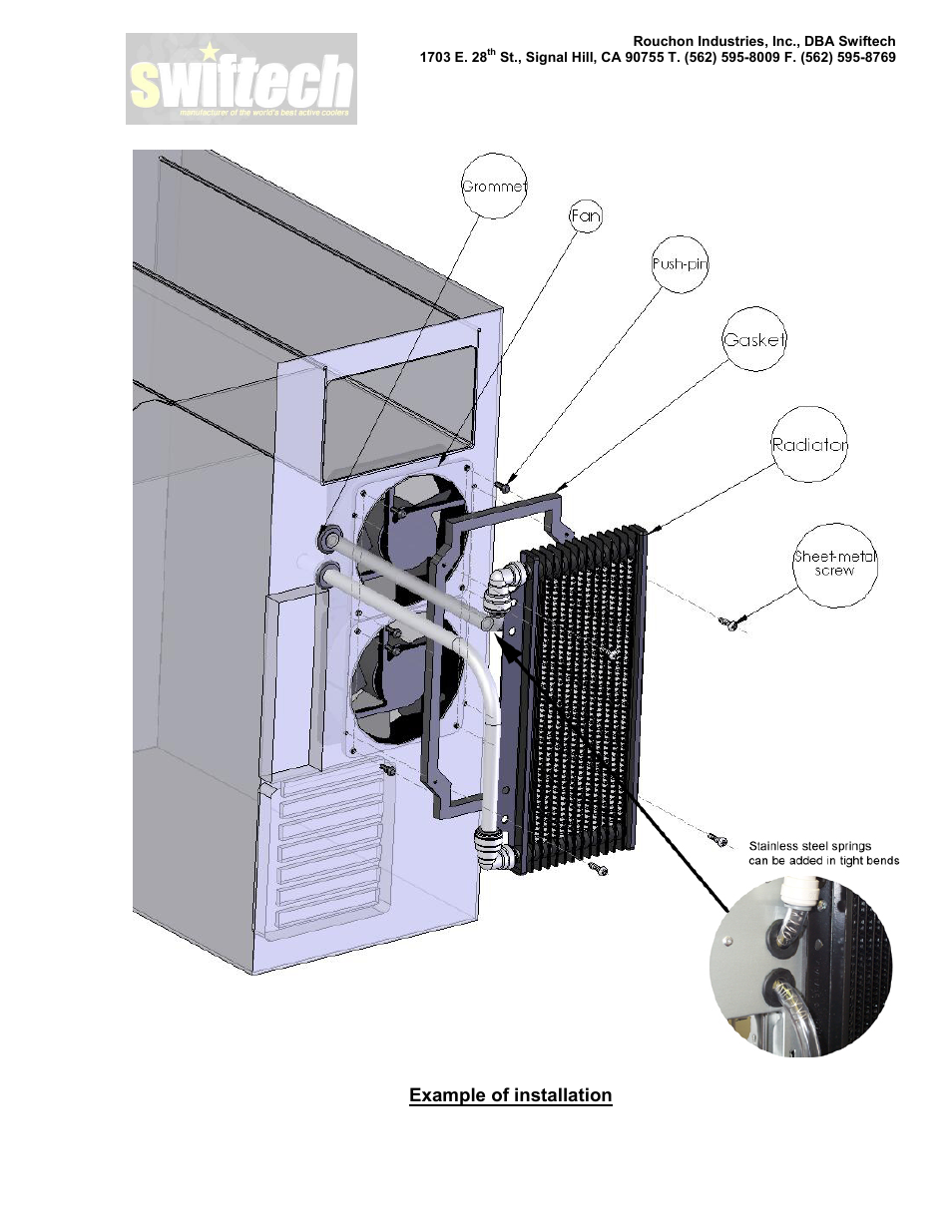 Example of installation | Swiftech H20 220 User Manual | Page 3 / 4