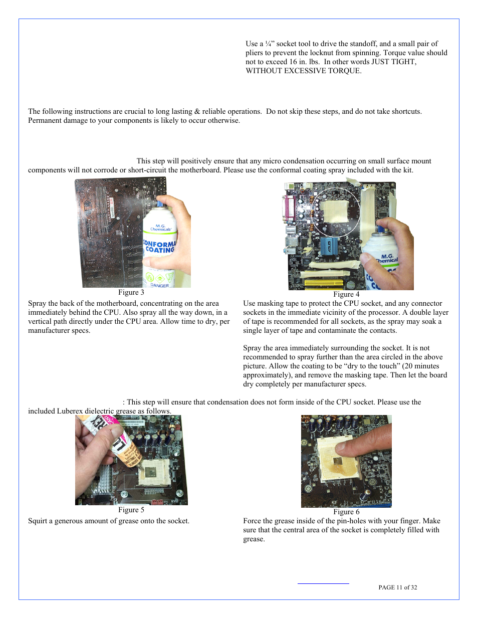 Condensation control measures, Motherboard preparation | Swiftech H20 220 T User Manual | Page 11 / 32