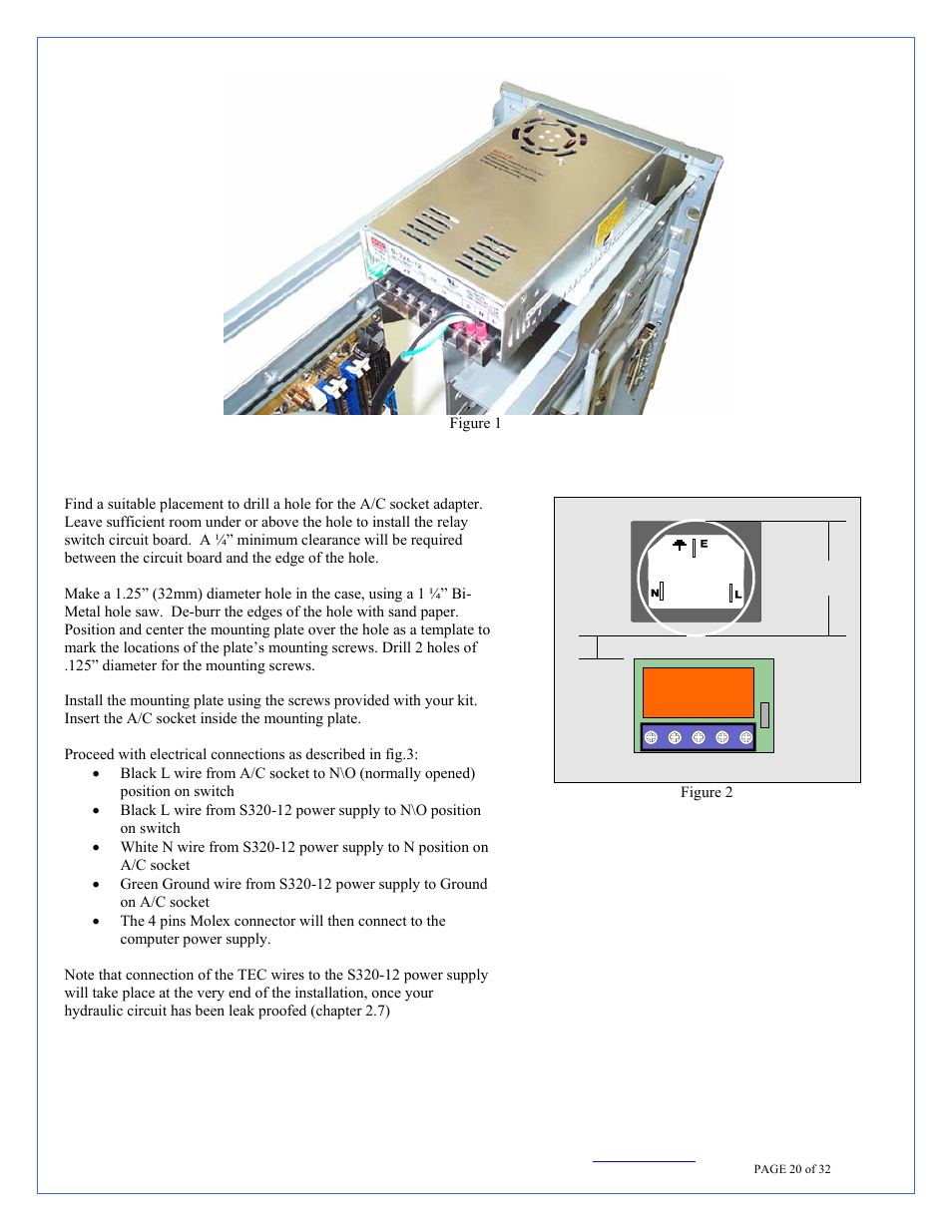 Relay switch installation | Swiftech H20 220 T User Manual | Page 20 / 32