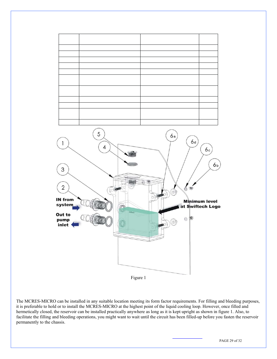 Mcres-micro reservoir installation, Installation, Fastening the device to the case | B. fastening the device to the case | Swiftech H20 220 T User Manual | Page 29 / 32