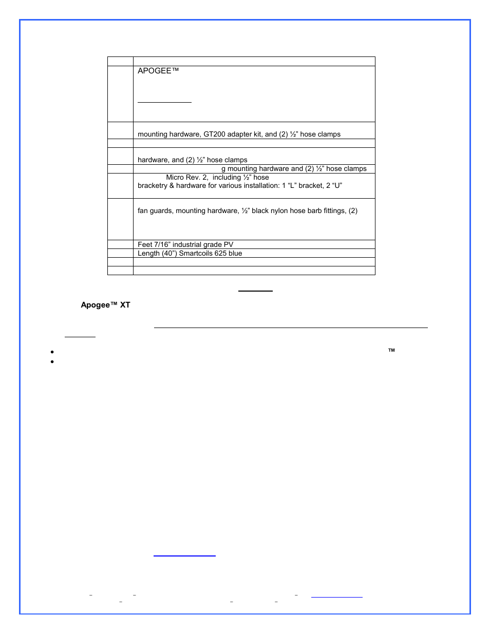 Packing list | Swiftech H20 220 ULTIMA XT PLUS User Manual | Page 2 / 15