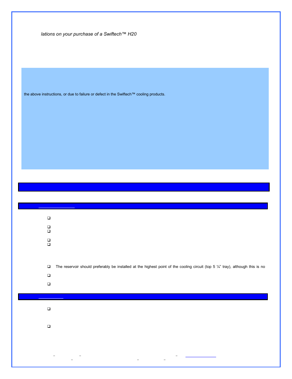 Planning, General guidelines, Tube routing | I. planning | Swiftech H20 220 ULTIMA XT PLUS User Manual | Page 4 / 15