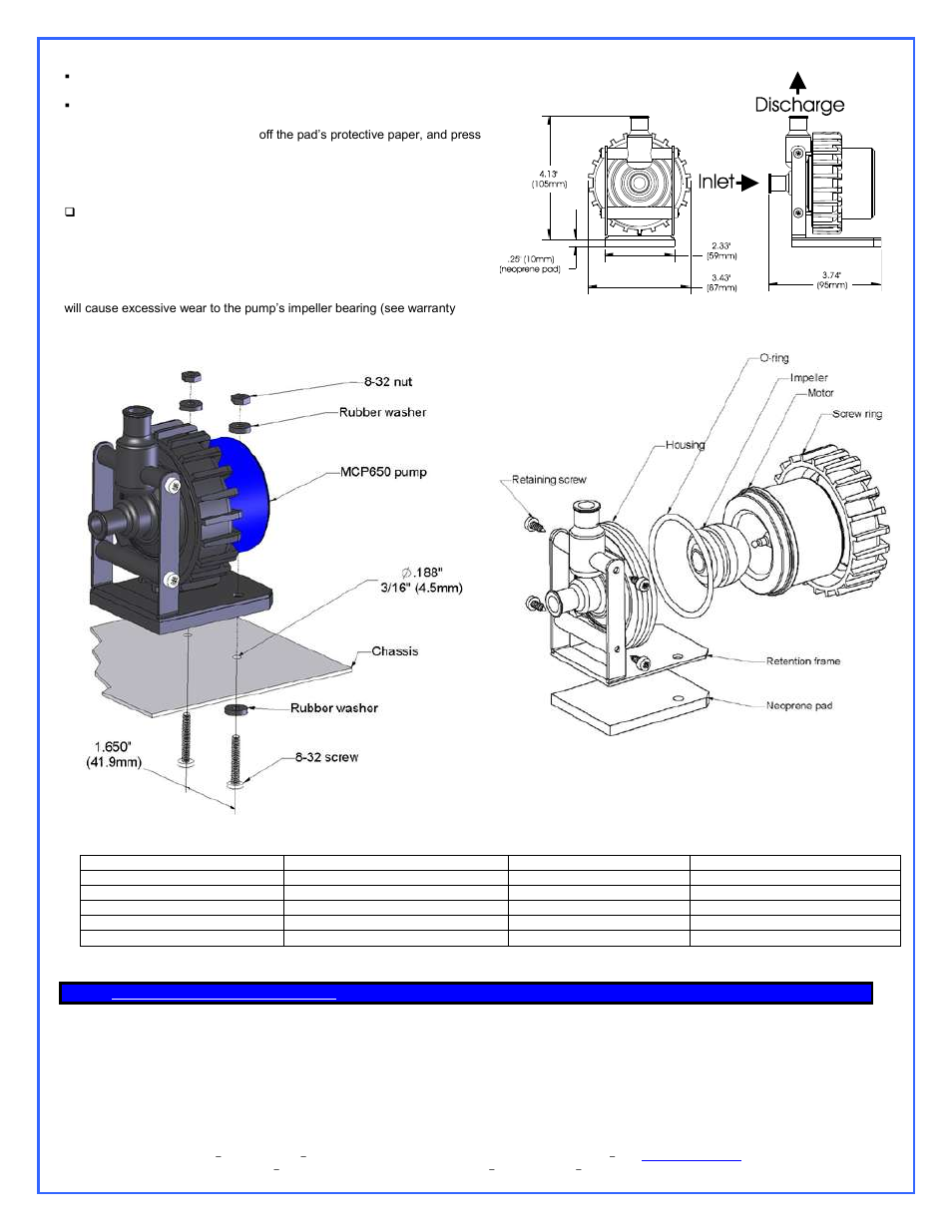 Pump operating precautions, Mcres-micro reservoir installation | Swiftech H20 220 ULTIMA XT REV2 User Manual | Page 10 / 15