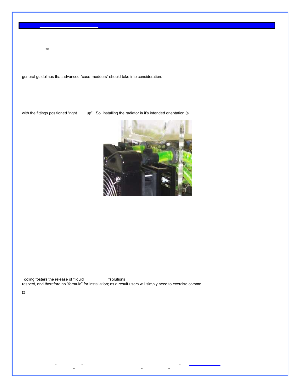 Mcr220 radiator installation, General concept schematic | Swiftech H20 220 ULTIMA XT REV2 User Manual | Page 6 / 15