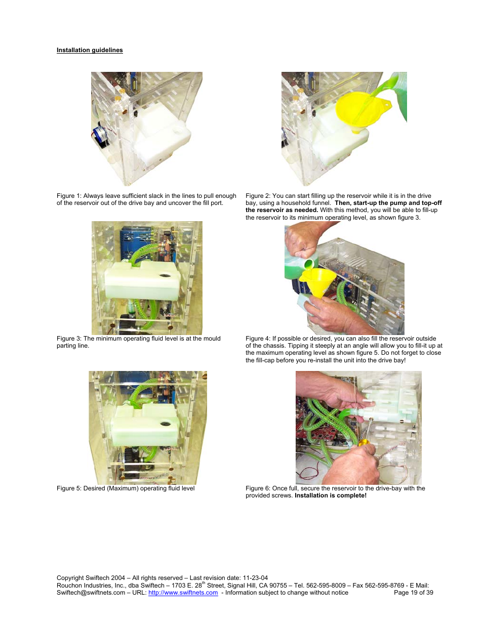 Nstallation guidelines | Swiftech H20 80 R3 User Manual | Page 19 / 39