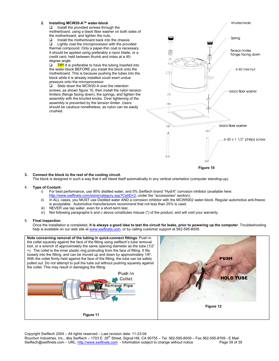 Swiftech H20 80 R3 User Manual | Page 39 / 39
