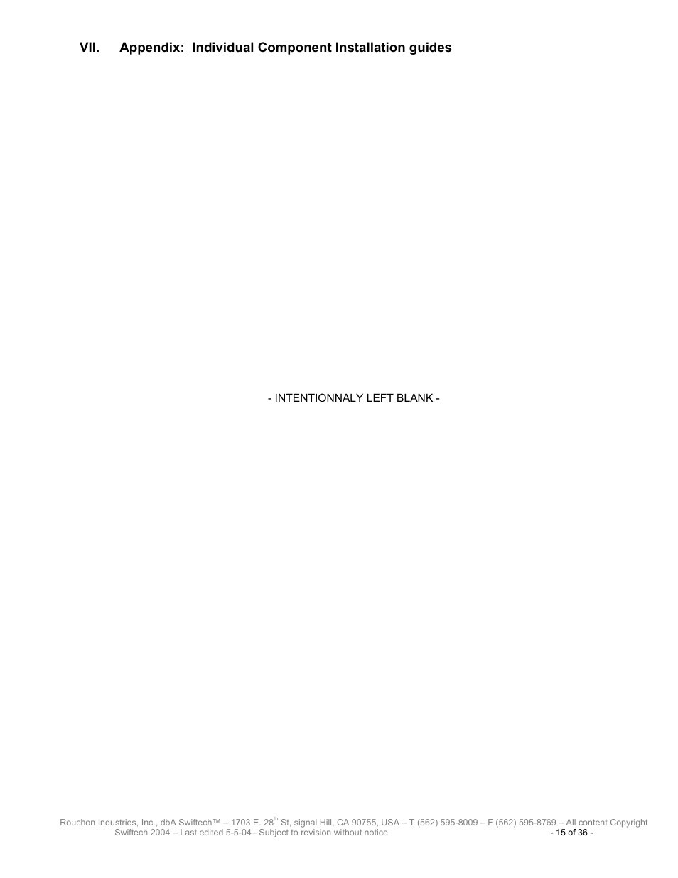 Appendix: individual component installation guides | Swiftech H20 8600 User Manual | Page 15 / 36