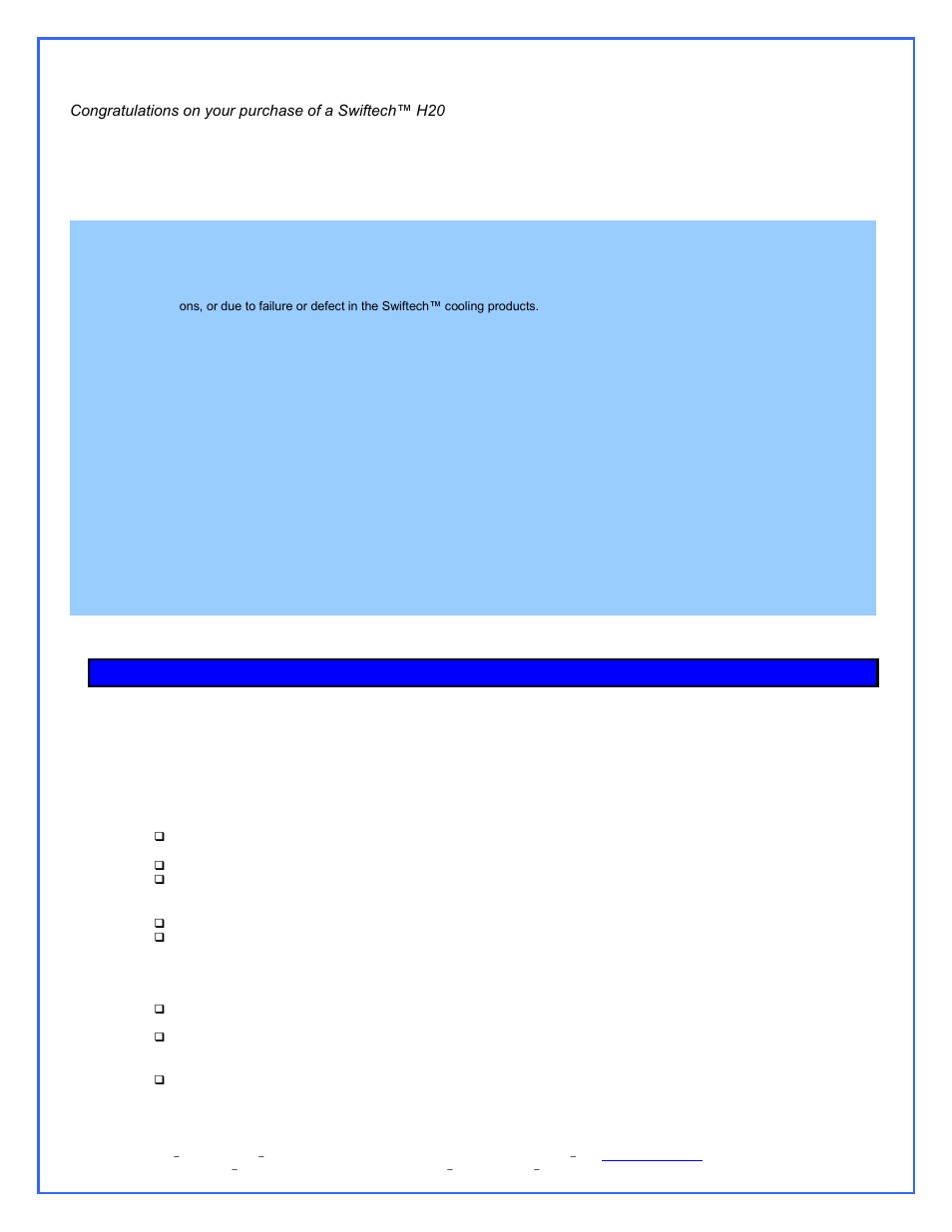 Planning, I. planning | Swiftech H20 X20 EDGE SERIES User Manual | Page 4 / 16