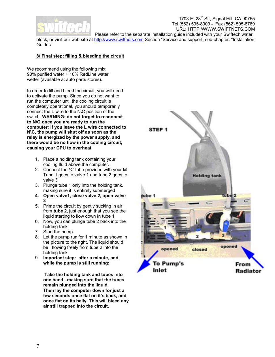 Swiftech H20KITS User Manual | Page 7 / 10