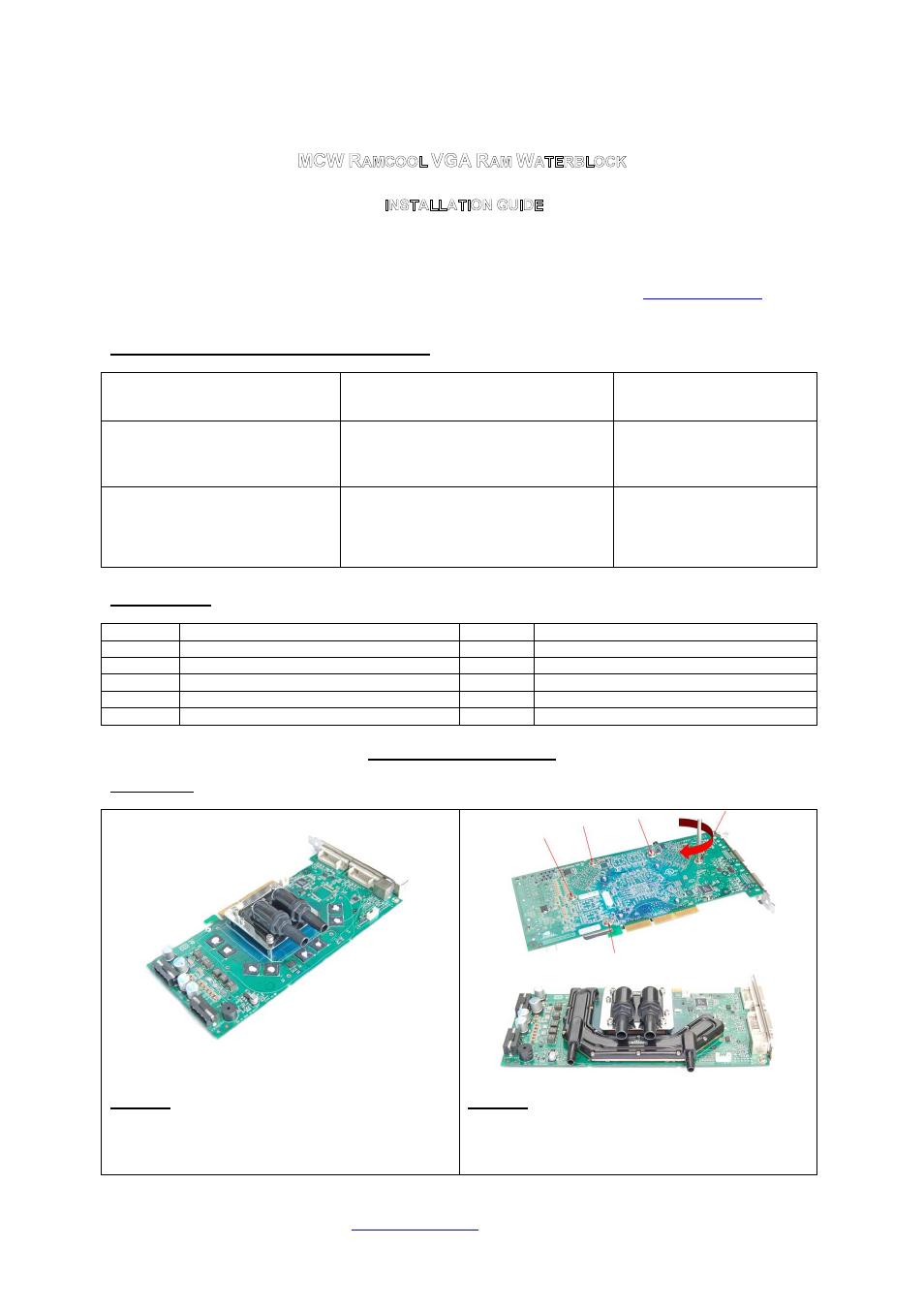 Swiftech MCWRAMCOOL User Manual | 2 pages
