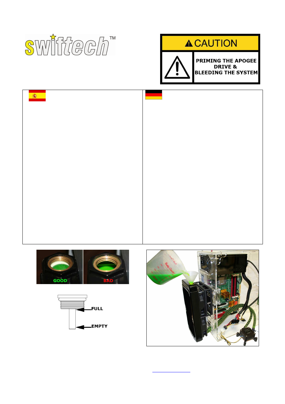 Swiftech APOGEE DRIVE PRIMING PRECAUTIONS User Manual | Page 2 / 2