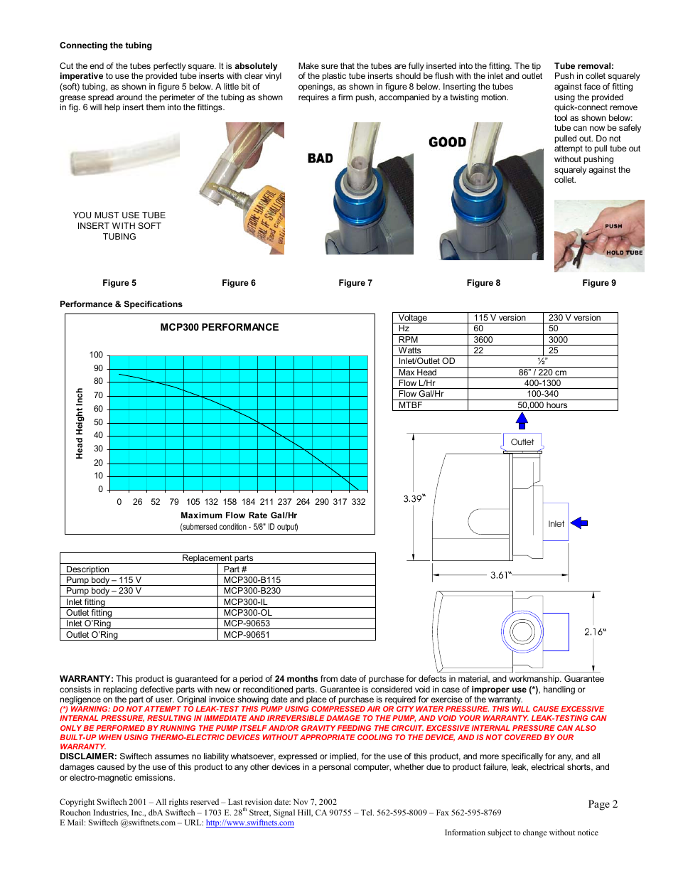 Swiftech MCP300 User Manual | Page 2 / 2