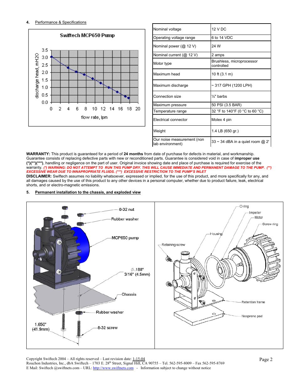 Swiftech MCP650 User Manual | Page 2 / 2