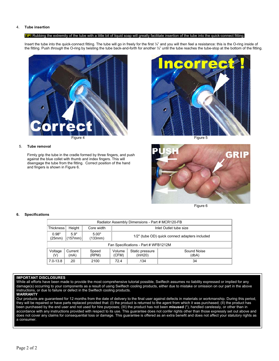 Swiftech MCR120 F User Manual | Page 2 / 2