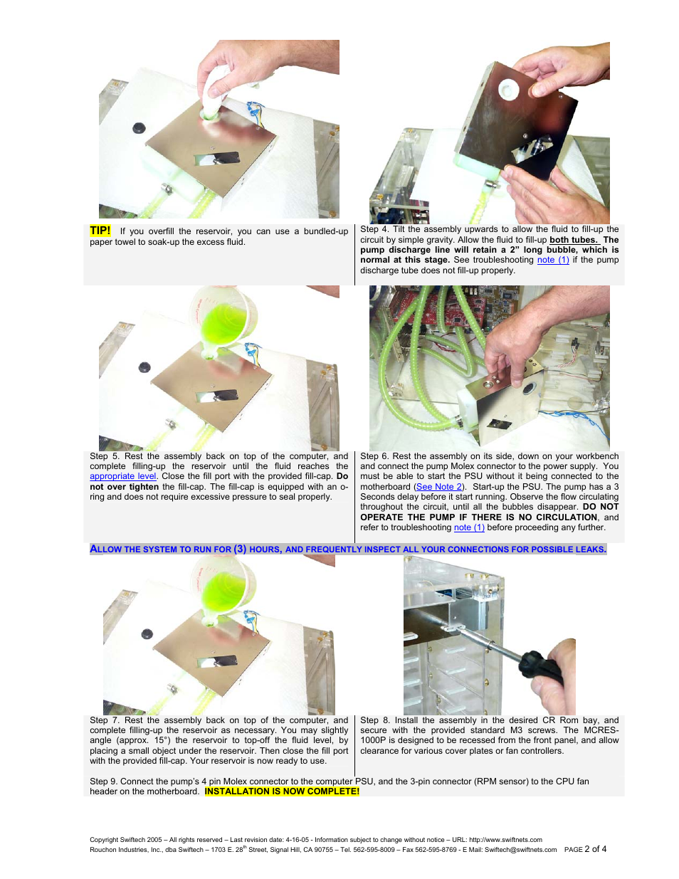 Step 7. rest the assembly back on top of the comp | Swiftech MCRES 1000P User Manual | Page 2 / 4