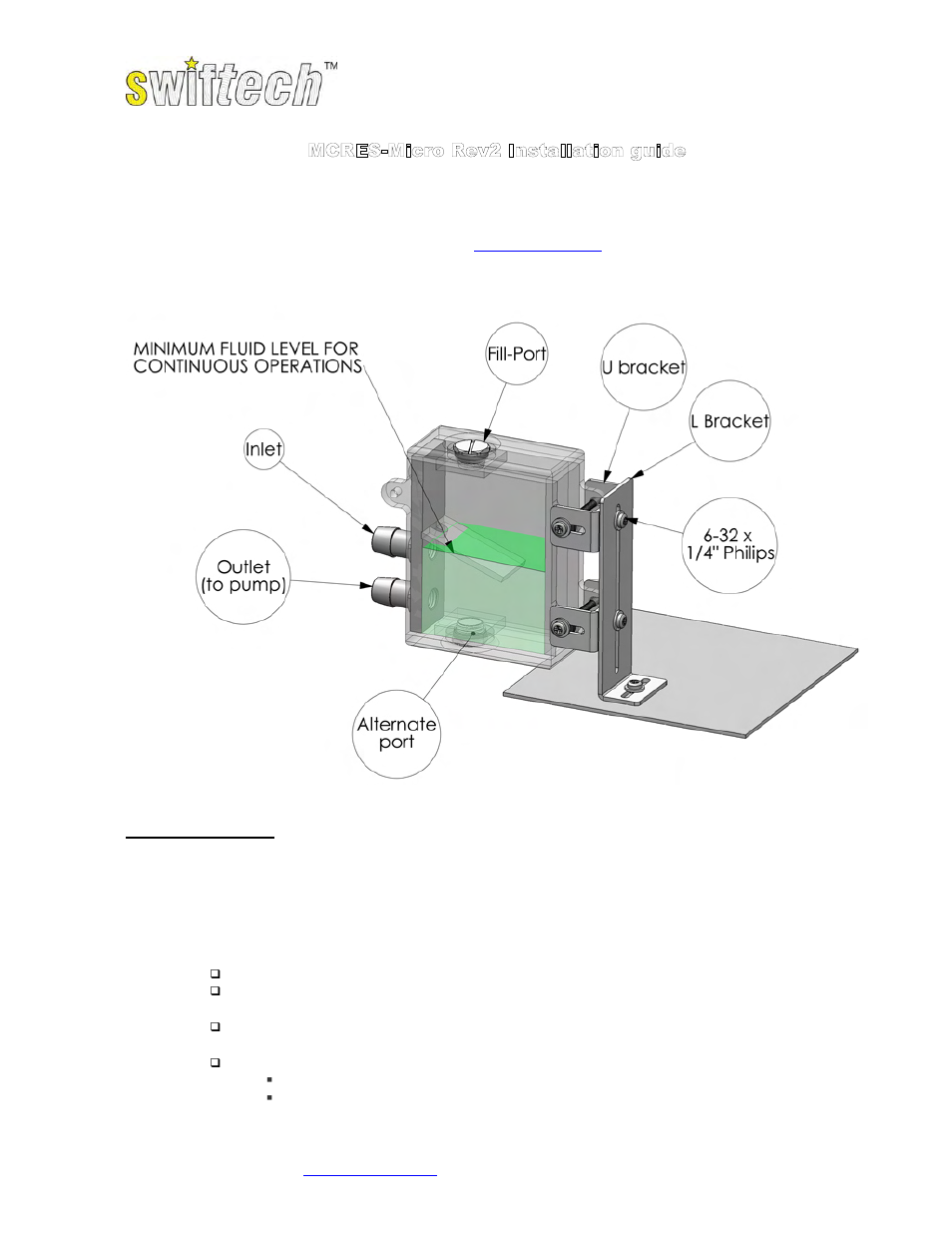 Swiftech MCRES MICR0 REV2 User Manual | 3 pages