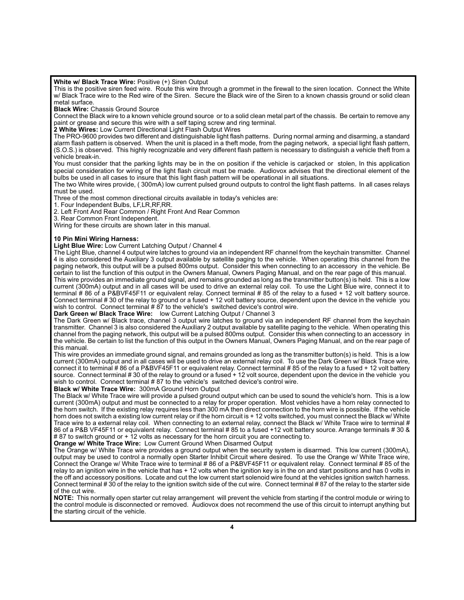 Audiovox PRO-9600 User Manual | Page 4 / 12
