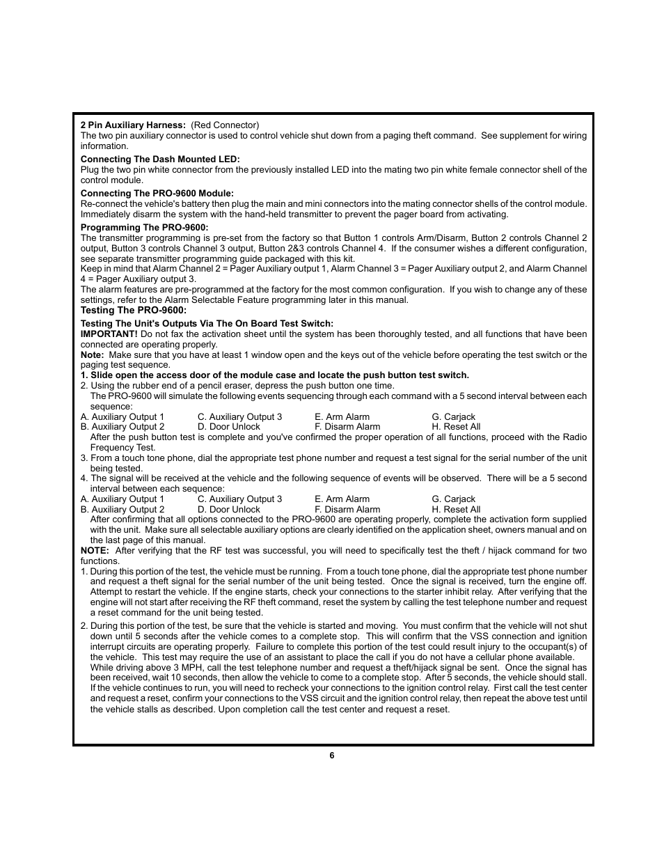 Audiovox PRO-9600 User Manual | Page 6 / 12