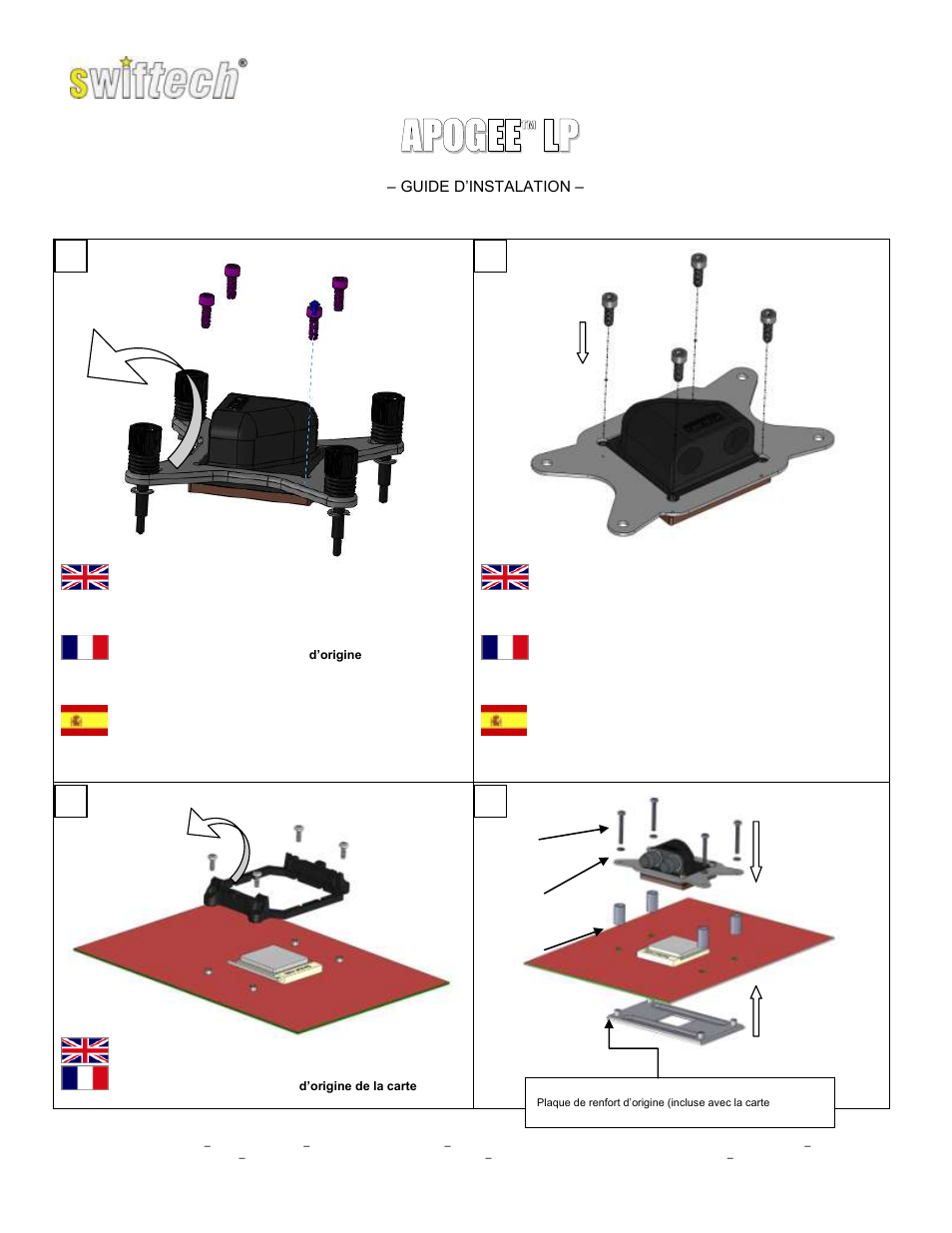 Swiftech APOGEE LP AM2 AM3 User Manual | 2 pages