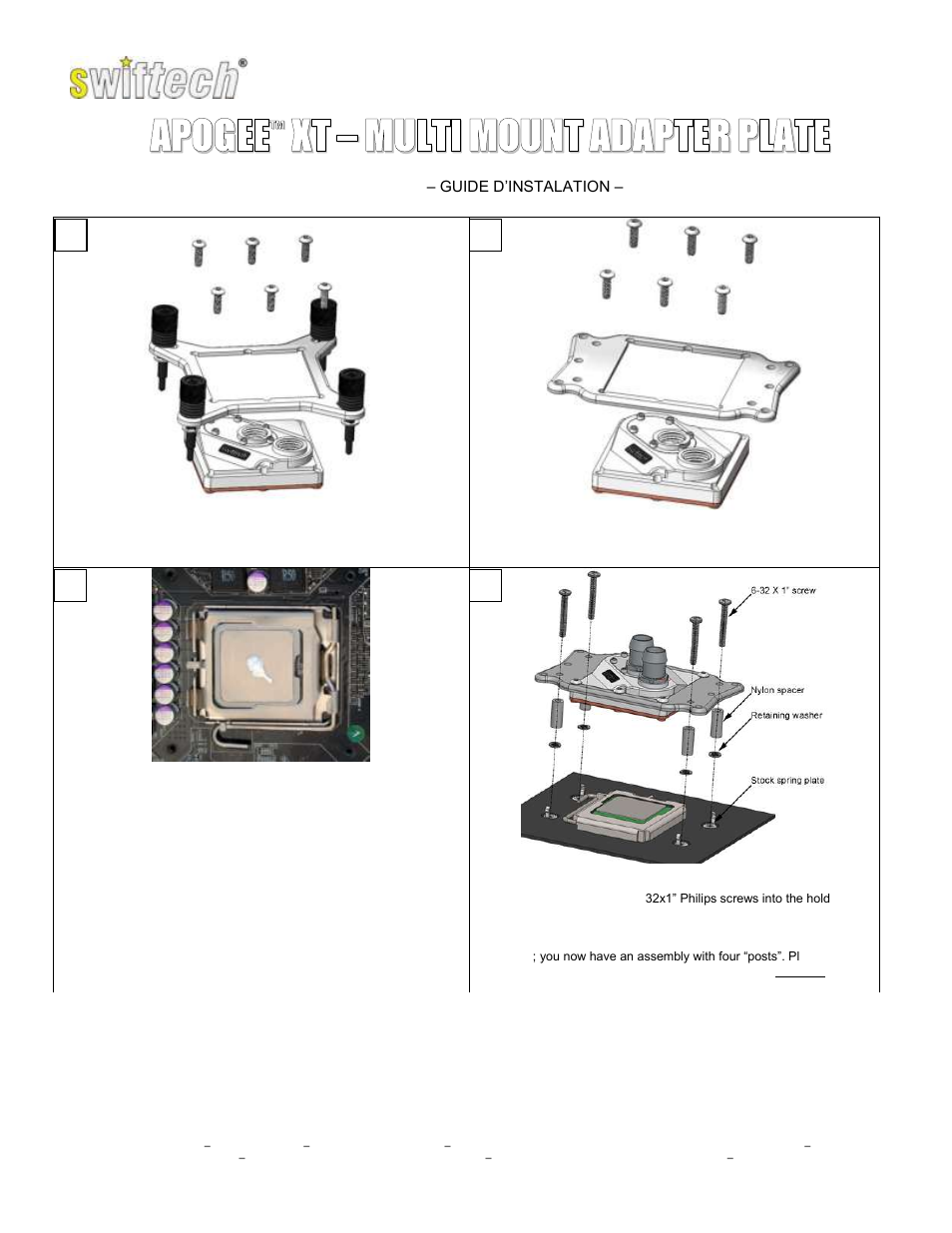 Swiftech APOGEE XT MUTLI HDP 771 User Manual | 2 pages