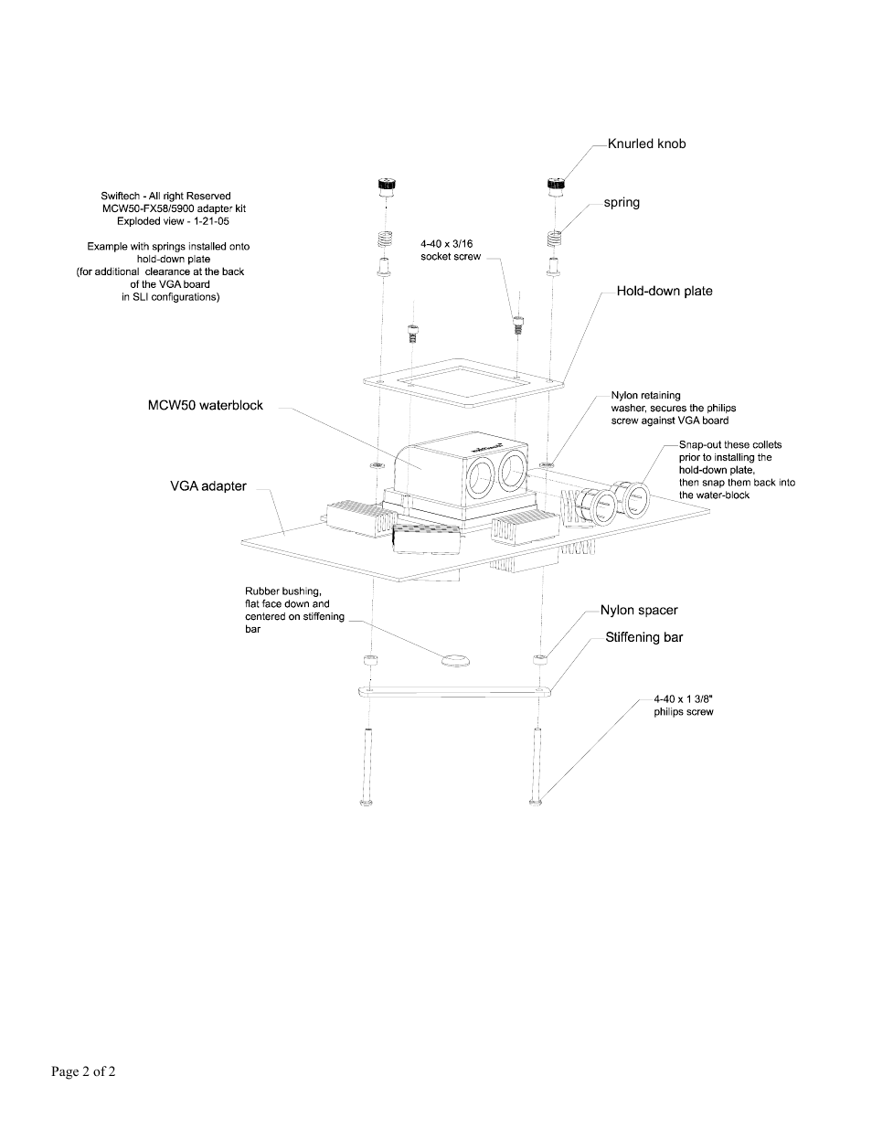Swiftech MCW50 FXKIT User Manual | Page 2 / 2