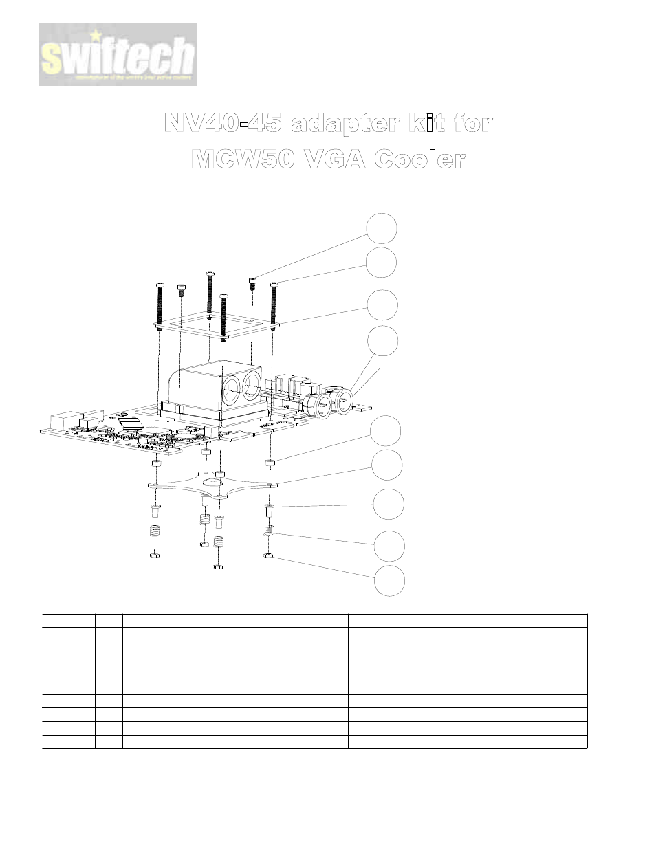 Swiftech MCW50 NV40 User Manual | 1 page