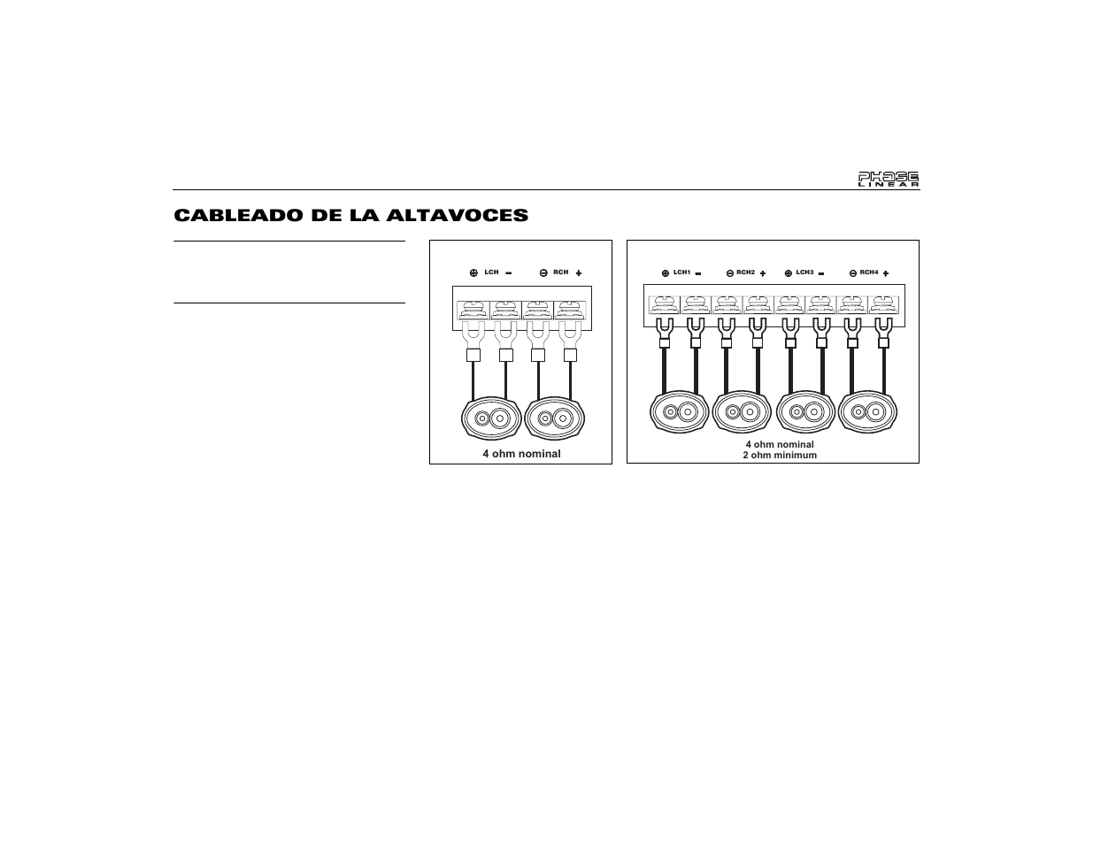 Cableado de la altavoces | Audiovox UPA424 User Manual | Page 15 / 29