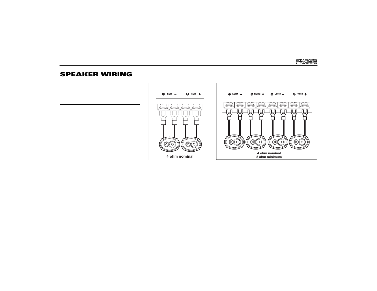 Speaker wiring | Audiovox UPA424 User Manual | Page 5 / 29