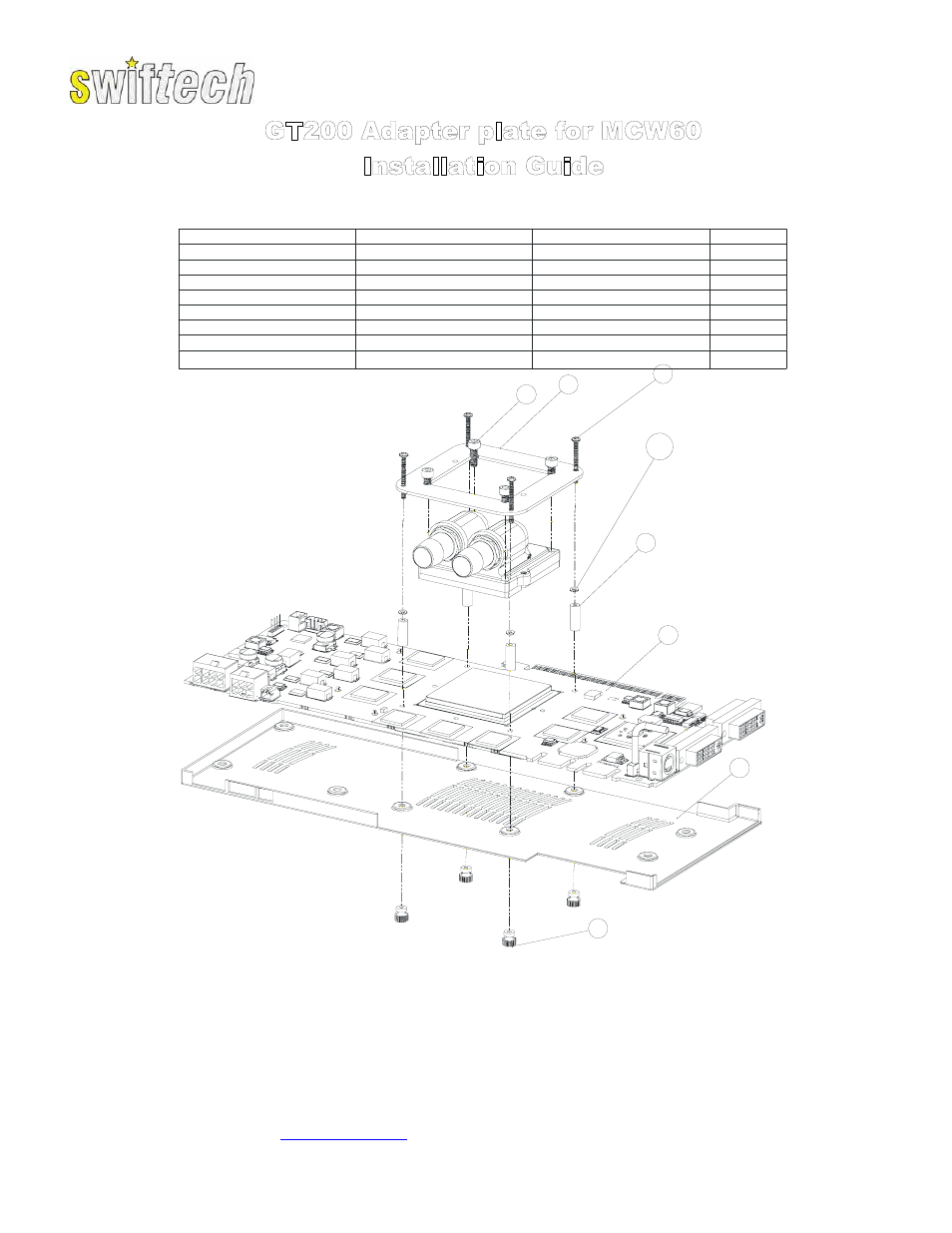 Swiftech MCW60 GT200 User Manual | 2 pages