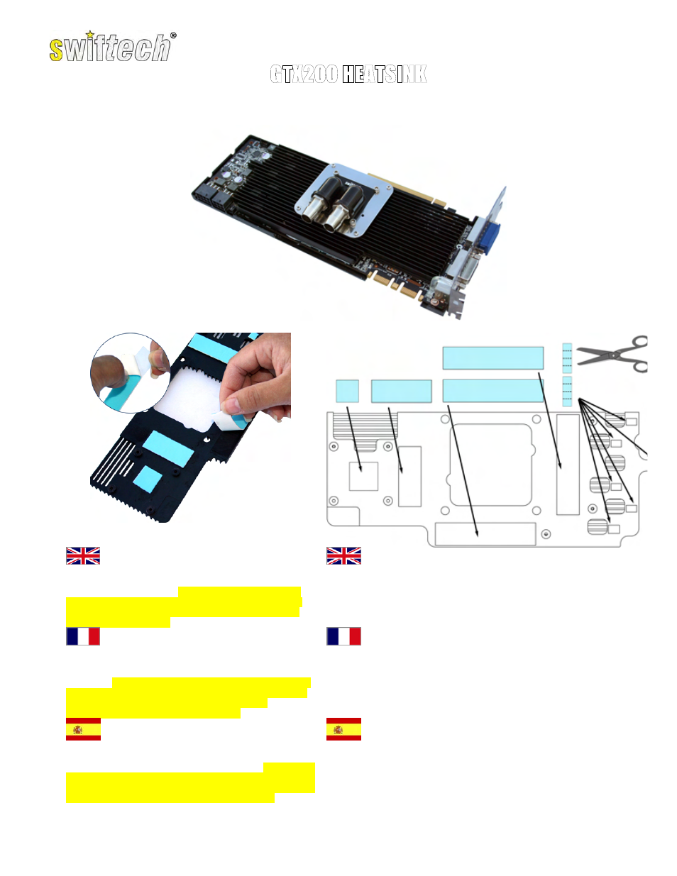 Swiftech GTX200 User Manual | 2 pages