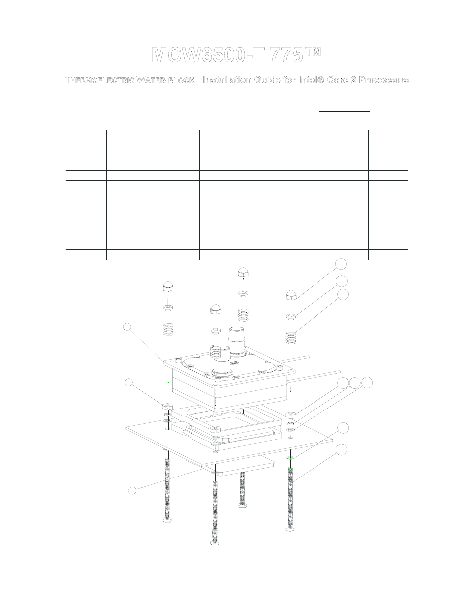 Swiftech MCW6500 T 775 User Manual | 4 pages