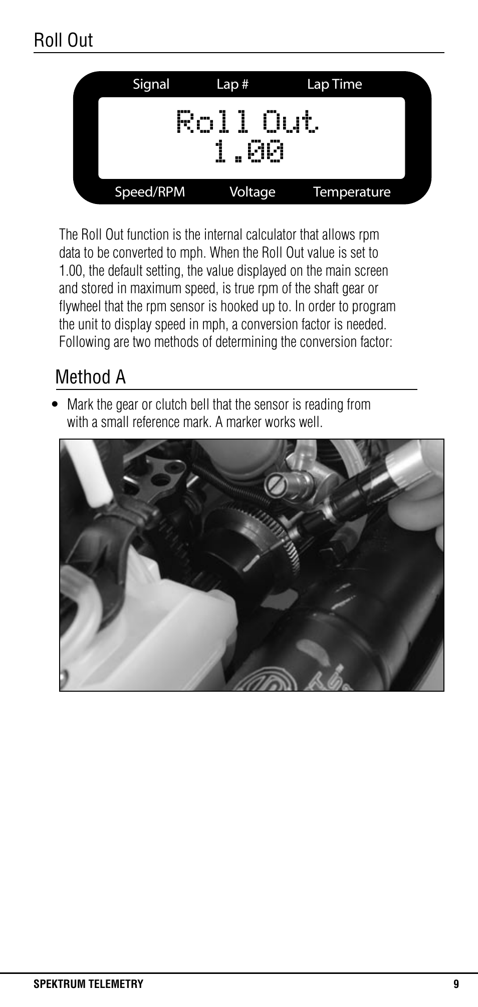 Roll out, Method a | Spektrum SPM1305 User Manual | Page 9 / 24