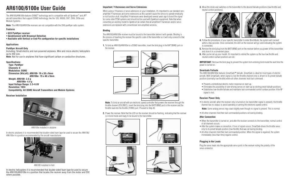 Spektrum SPMAR6100E User Manual | 3 pages