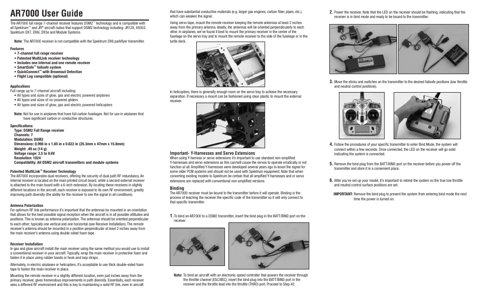 Spektrum SPM6070 User Manual | 4 pages