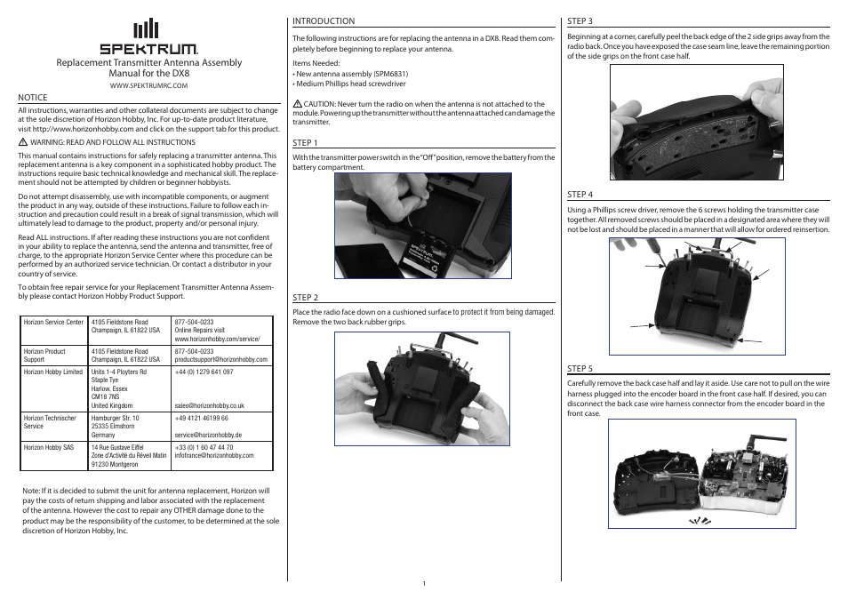 Spektrum SPM6831 User Manual | 8 pages